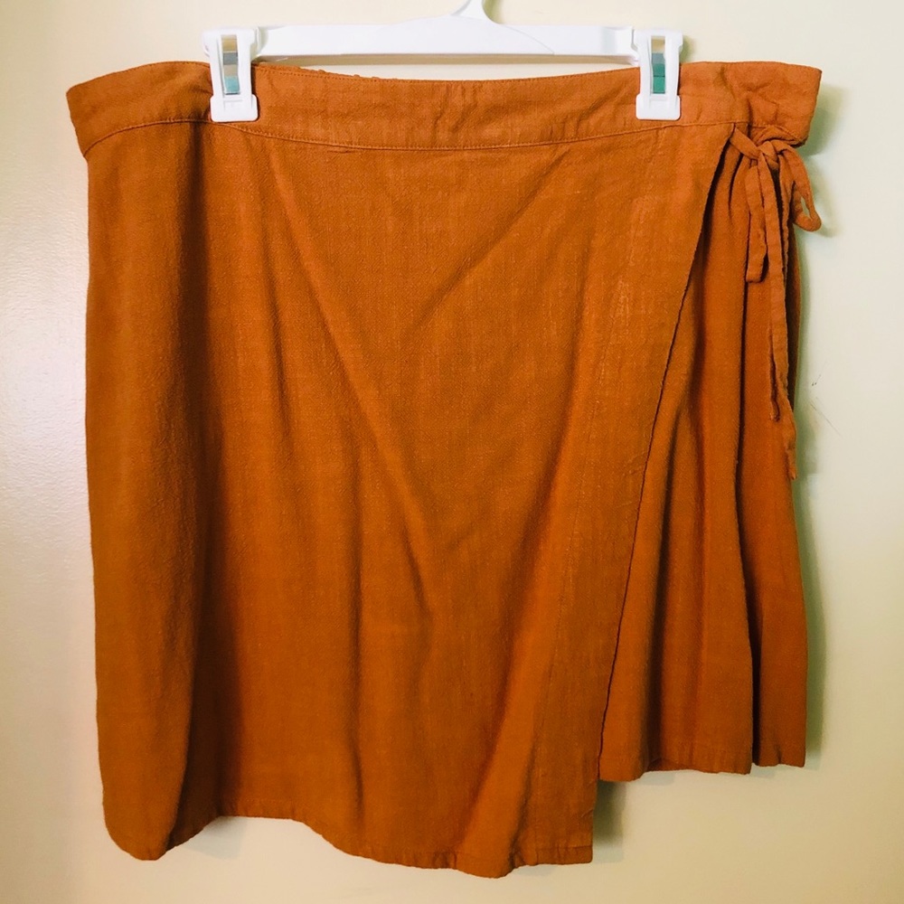 Burnt Orange Linen Skirt